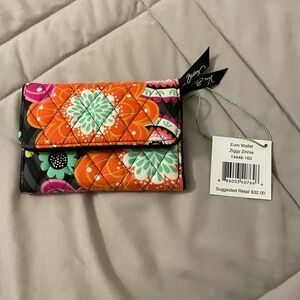 Vera Bradley Orange and Pink Floral Key & Card Holder Ziggy Zinnia